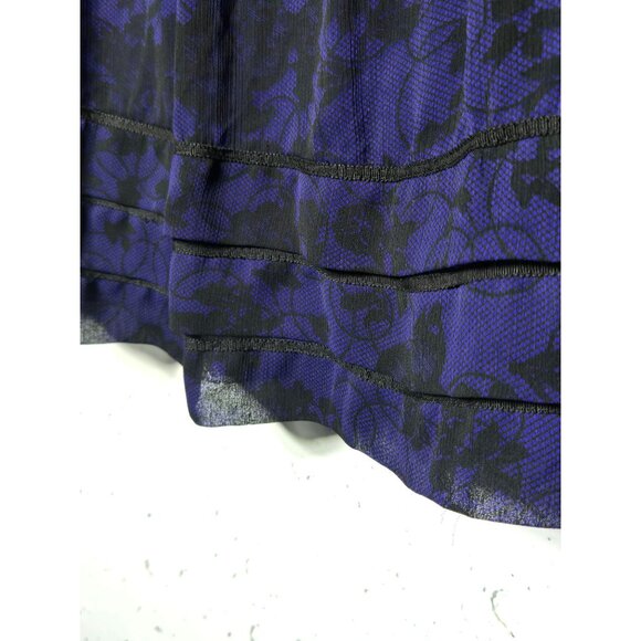 Eci New York Women Purple Dark Floral Blouse Size Medium Whimsigoth Fairy Grunge - Picture 4 of 12